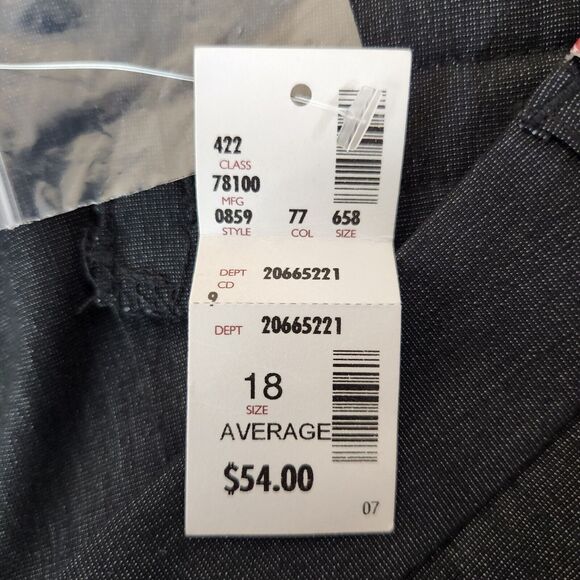 Avenue Womens Dress Pants Trousers Size 18 Charcoal Gray Black Slim Stretch NWT - Picture 6 of 7